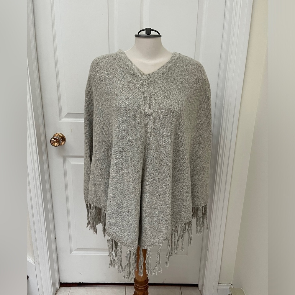 Banana Republic knit fringed poncho